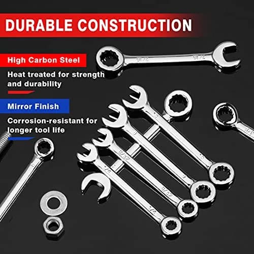SPEEDWOX Mini Wrench Set 20-Piece 16.7cm (6.57in) | High Carbon Steel Angled Box Ends thumbnail 2