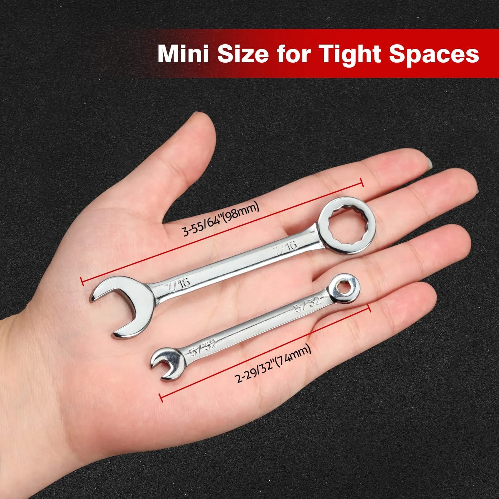 SPEEDWOX 20-Piece Metric & SAE Mini Combination Wrench Set - view 4
