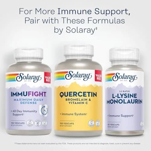 SOLARAY Quercetin Bromelain & Vitamin C 150 VegCaps | Year-Round Immune Support, Vegan, 500mg Quercetin & 1235mg Vit C thumbnail 6