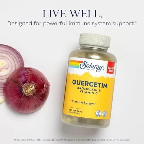 SOLARAY Quercetin Bromelain & Vitamin C 150 VegCaps | Year-Round Immune Support, Vegan, 500mg Quercetin & 1235mg Vit C thumbnail 3