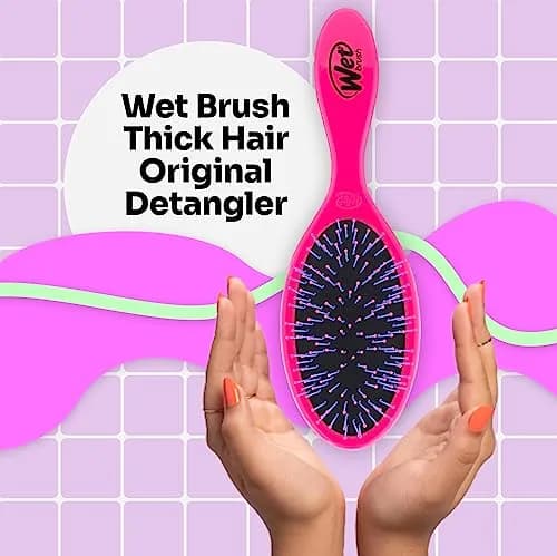 Wet Brush Thick Hair Detangling Brush, Pink, Ultra-Soft IntelliFlex Bristles Glide Through Tangles With Ease, Pain-Free Detangler for All Hair Types, Wet & Dry thumbnail 2