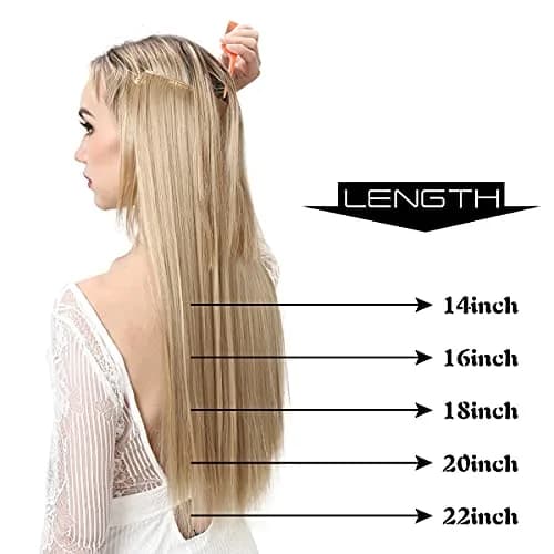 SARLA Invisible Wire Hair Extensions Dirty Blonde Straight Synthetic Hairpieces 14 inch (35.56 cm) | Heat Resistant Hair Extension for Women thumbnail 3
