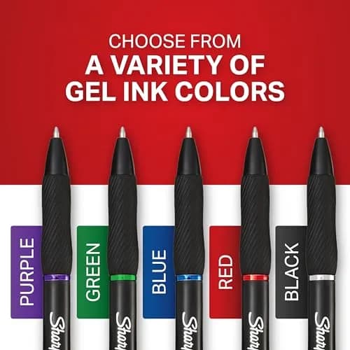 Sharpie S-Gel Pens, Medium Point (0.7mm), Black Ink, 4 Count | Smooth Ink Flow for Writing thumbnail 6