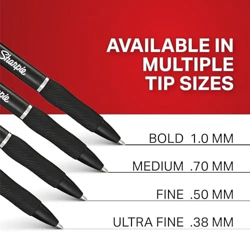 Sharpie S-Gel Gel Pens, Black Barrel, Medium Point (0.7mm), Black Gel Ink, 12 Count | Smooth Ink Flow for Students & Professionals thumbnail 9