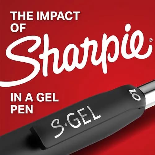 Sharpie S-Gel Gel Pens, Black Barrel, Medium Point (0.7mm), Black Gel Ink, 12 Count | Smooth Ink Flow for Students & Professionals thumbnail 3