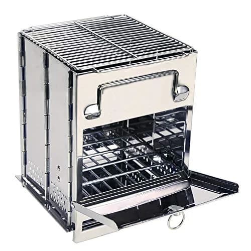 REDCAMP Stainless Steel Camping Wood Burning Stove with Storage Bag | Large, 2.63 kg (5.5 lbs) thumbnail 1