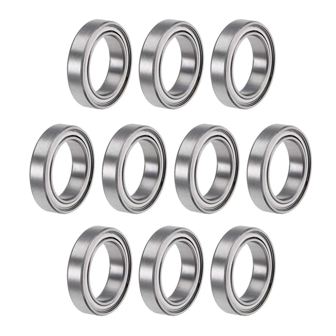 uxcell Deep Groove Ball Bearing 12mm x 18mm x 4mm | Double Shielded Chrome Steel, 10pcs — 12x18x4mm
