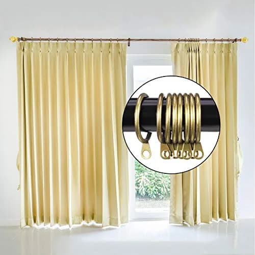 Shappy Antique Brass Curtain Rings with Hooks, 20 Pack Metal Rings for Pinch Pleat Drapes & Rods, 30mm Internal Diameter | Heavy Duty Sliding Eyelet thumbnail 6