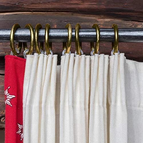 Shappy Antique Brass Curtain Rings with Hooks, 20 Pack Metal Rings for Pinch Pleat Drapes & Rods, 30mm Internal Diameter | Heavy Duty Sliding Eyelet thumbnail 7