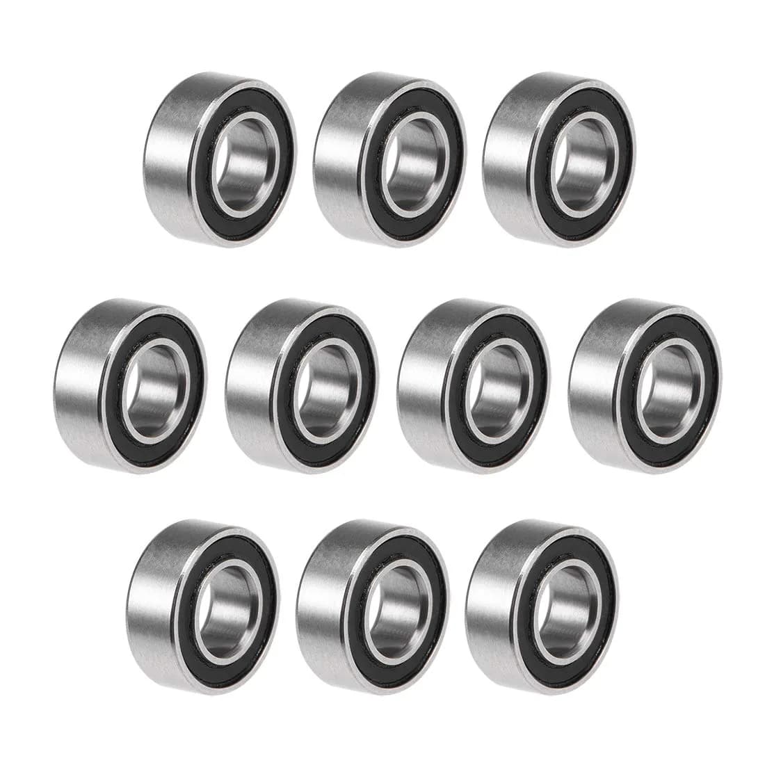 uxcell MR84-2RS Deep Groove Ball Bearings 4mm x 8mm x 3mm | Double Sealed Chrome Steel (10 Pcs) - main product image