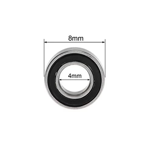 uxcell MR84-2RS Deep Groove Ball Bearings 4mm x 8mm x 3mm | Double Sealed Chrome Steel (10 Pcs) thumbnail 4