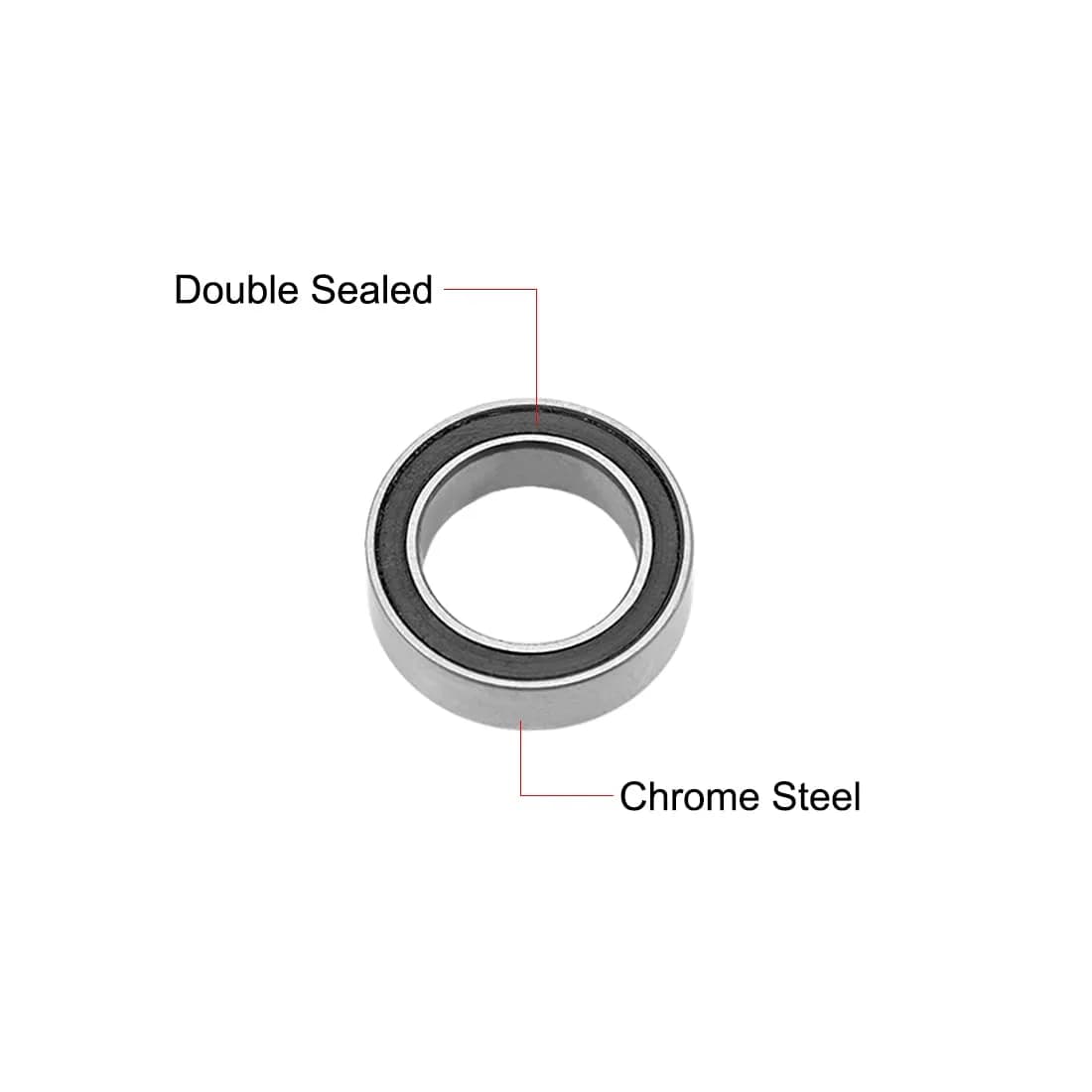 uxcell MR128-2RS Deep Groove Ball Bearings 8mm ID x 12mm OD x 3.5mm Bore, Double Sealed Chrome Steel, 10 Pcs | Industrial Grade Radial Ball Bearings - view 2