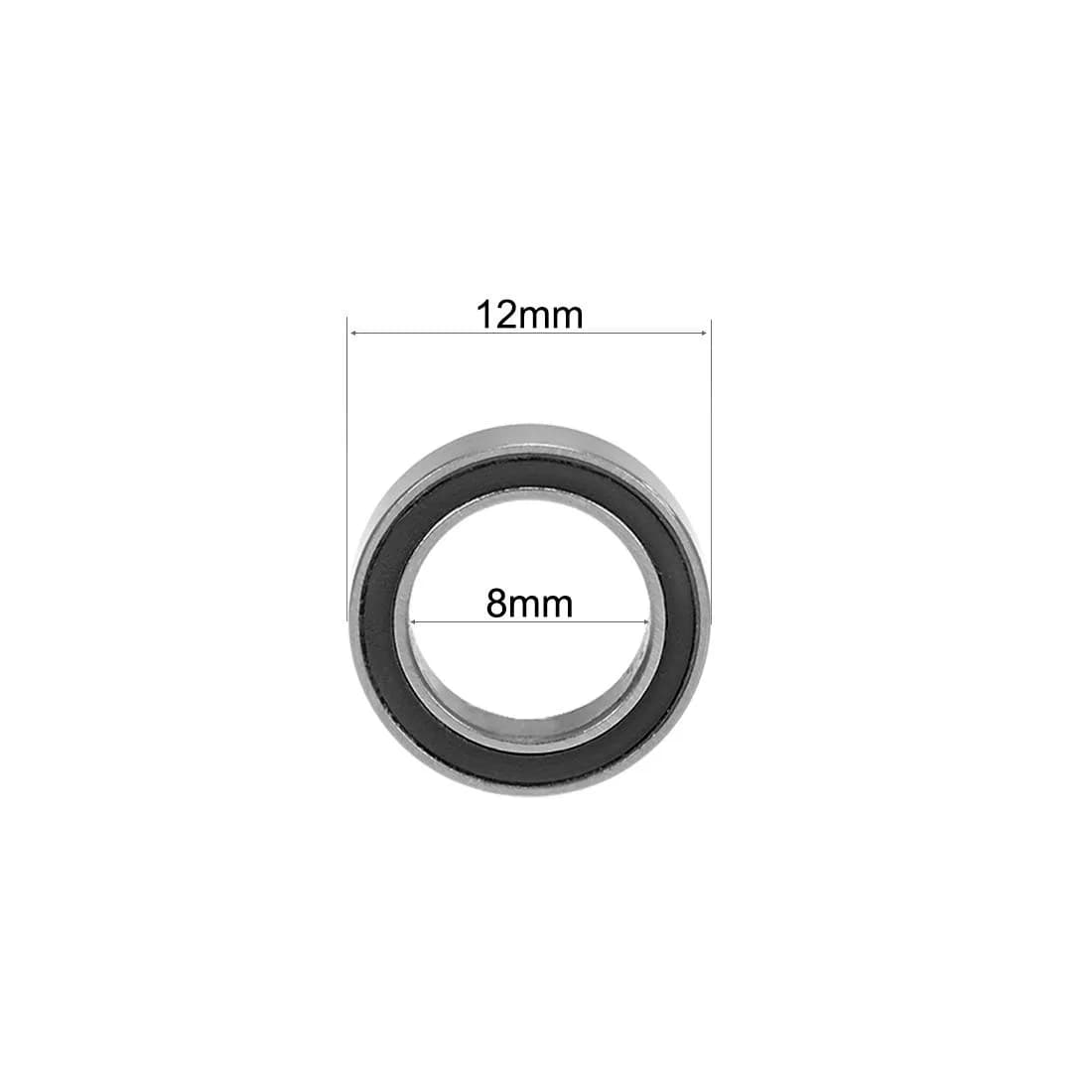 uxcell MR128-2RS Deep Groove Ball Bearings 8mm ID x 12mm OD x 3.5mm Bore, Double Sealed Chrome Steel, 10 Pcs | Industrial Grade Radial Ball Bearings - view 4