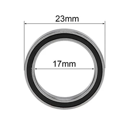 uxcell 6703-2RS Deep Groove Ball Bearings 17x23x4mm Chrome Steel Double Sealed (2 Pcs) | Industrial Grade Radial Ball Bearing thumbnail 4