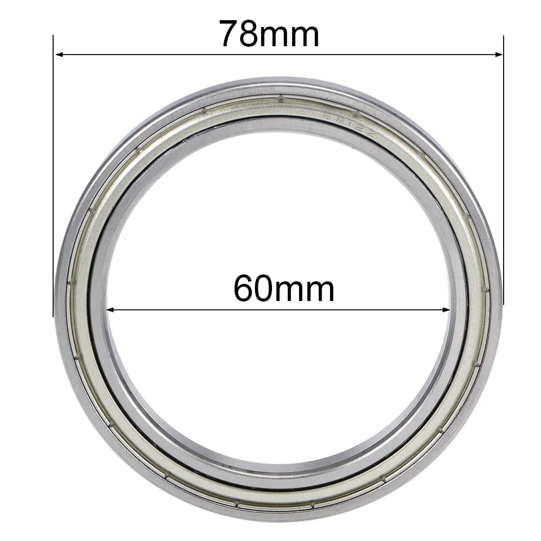 uxcell 6812ZZ Deep Groove Ball Bearings 60mm x 78mm x 10mm Double Shielded Chrome Steel 2pcs | Industrial Grade Radial Ball Bearings - view 4