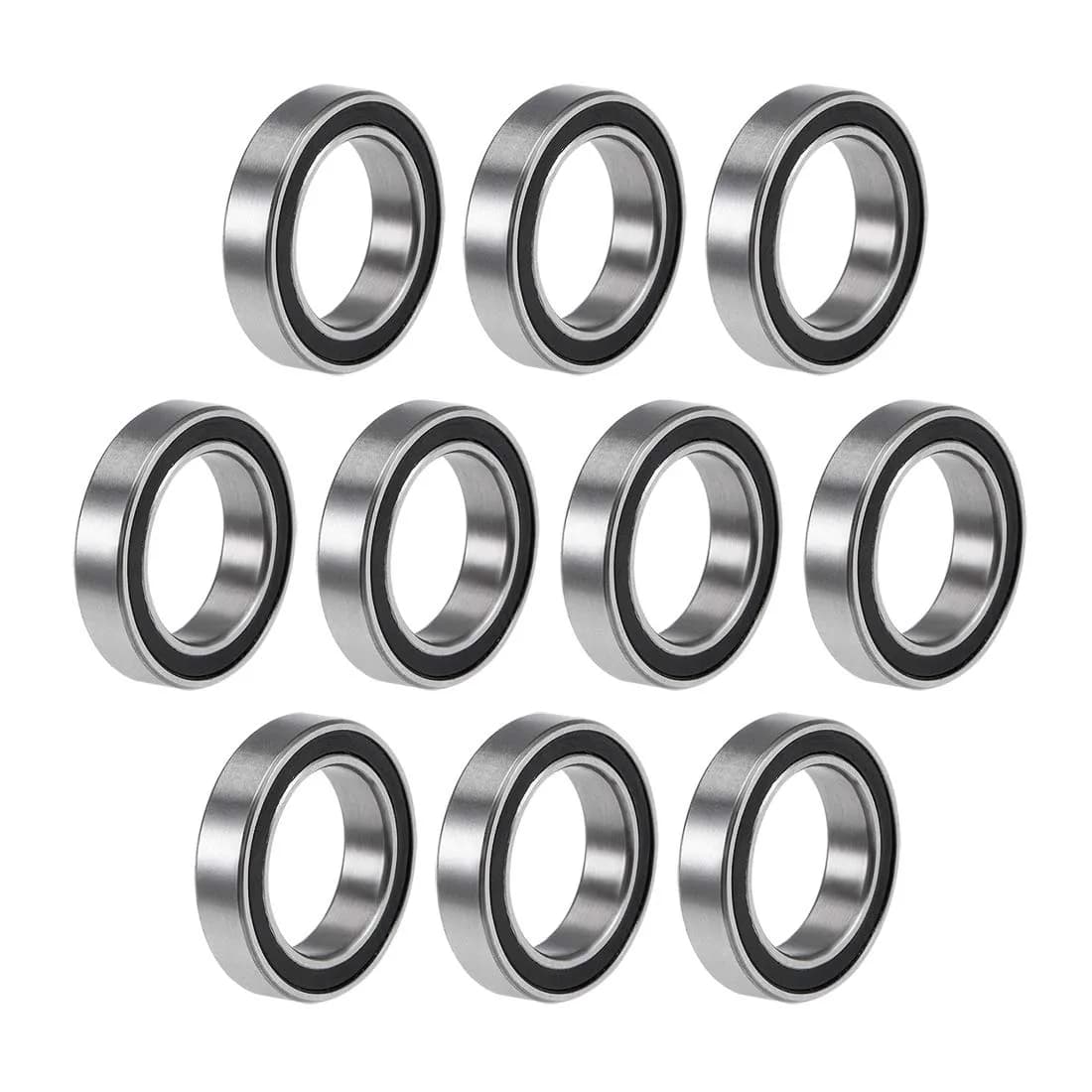uxcell 6701-2RS Deep Groove Ball Bearings 12mm x 18mm x 4mm Double Sealed Chrome Steel 10 Pcs - main product image