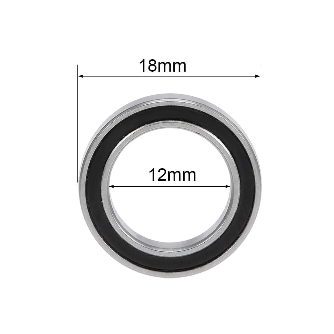 uxcell 6701-2RS Deep Groove Ball Bearings 12mm x 18mm x 4mm Double Sealed Chrome Steel 10 Pcs - view 4