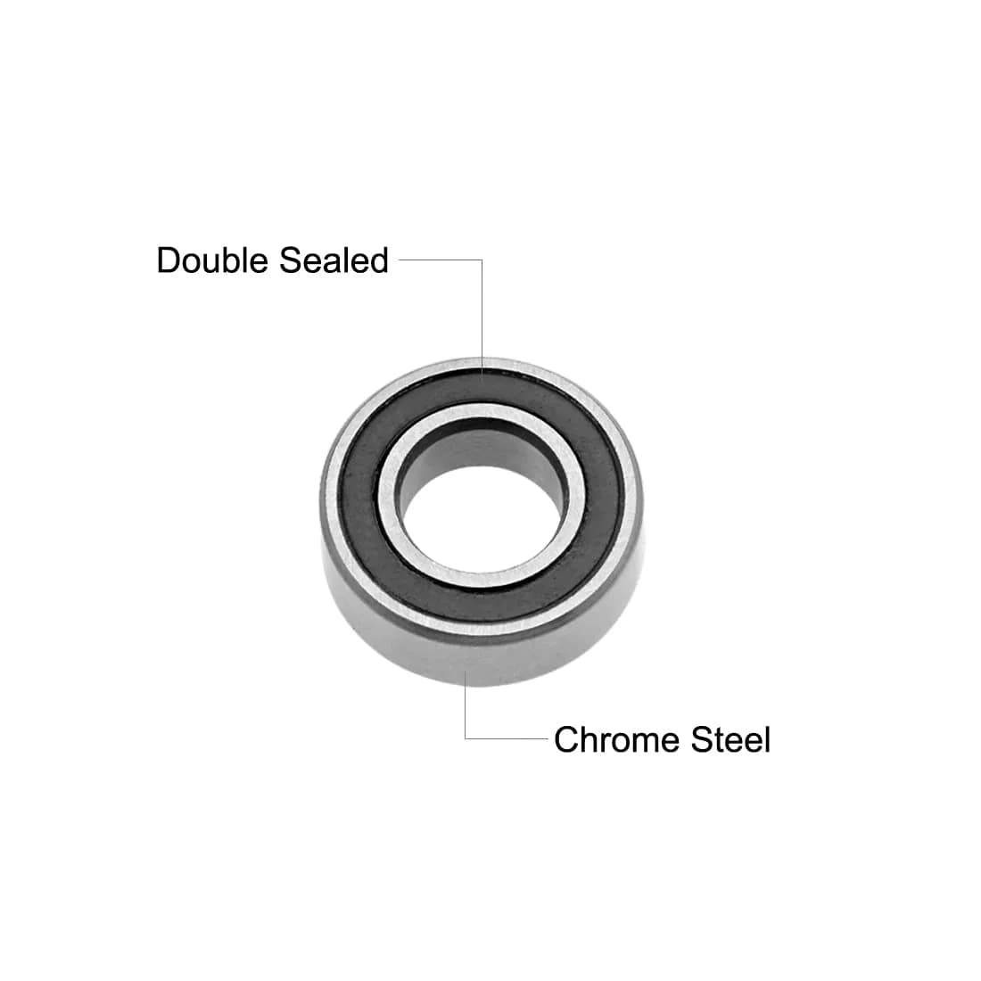 uxcell MR126-2RS Deep Groove Ball Bearings 6mm x 12mm x 4mm | Double Sealed Chrome Steel (10 Pcs) - view 2
