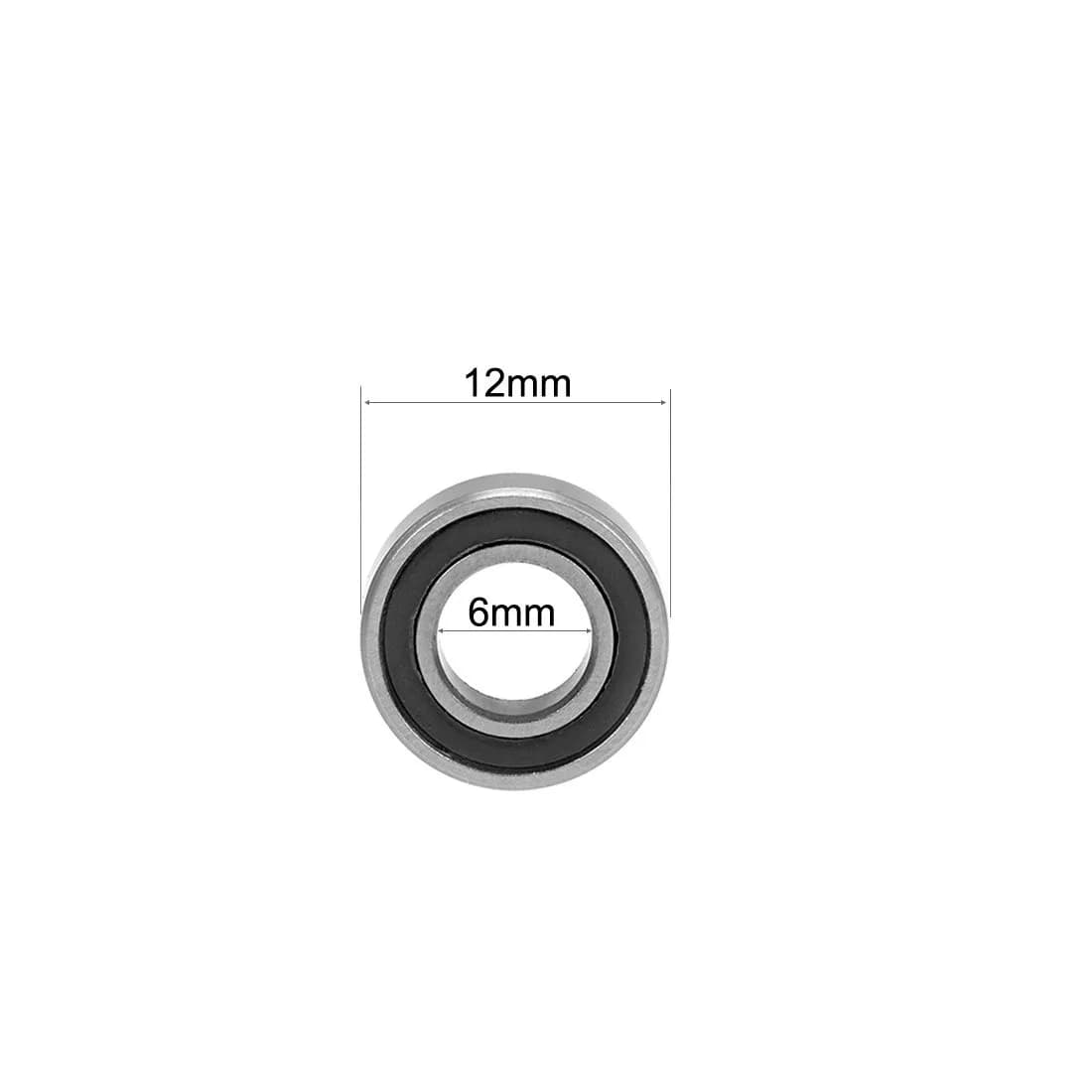 uxcell MR126-2RS Deep Groove Ball Bearings 6mm x 12mm x 4mm | Double Sealed Chrome Steel (10 Pcs) - view 4