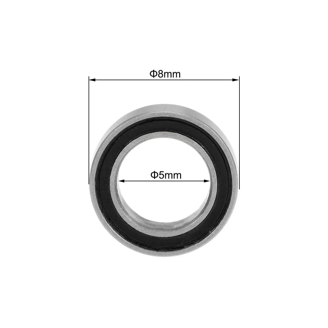 uxcell MR85-2RS 5mmx8mmx2.5mm Double Sealed Deep Groove Ball Bearings (10pcs) - view 4