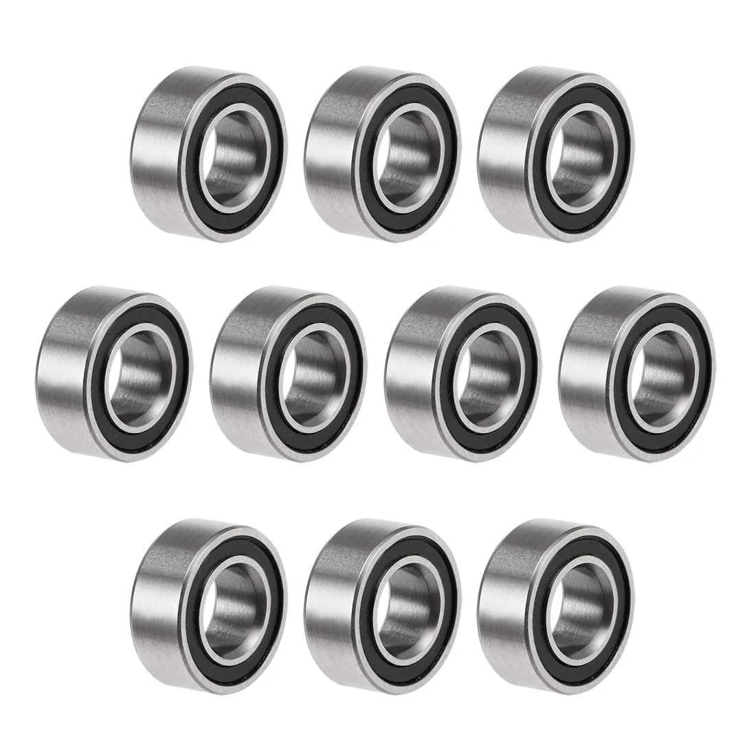 uxcell MR105-2RS 5mm Inner Dia 10mm OD 4mm Bore Double Sealed Deep Groove Ball Bearings (10pcs) - main product image