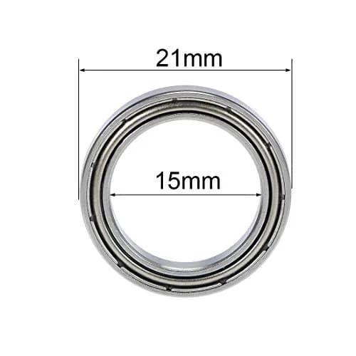 uxcell 6702ZZ Deep Groove Ball Bearings 15mm x 21mm x 4mm Double Shielded Chrome Steel 2 Pcs | Industrial Grade Precision thumbnail 4
