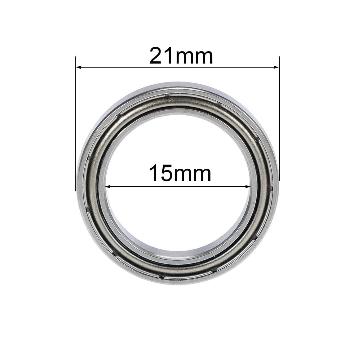 uxcell 6702ZZ Deep Groove Ball Bearings 15mm x 21mm x 4mm Double Shielded Chrome Steel 2 Pcs | Industrial Grade Precision - view 4