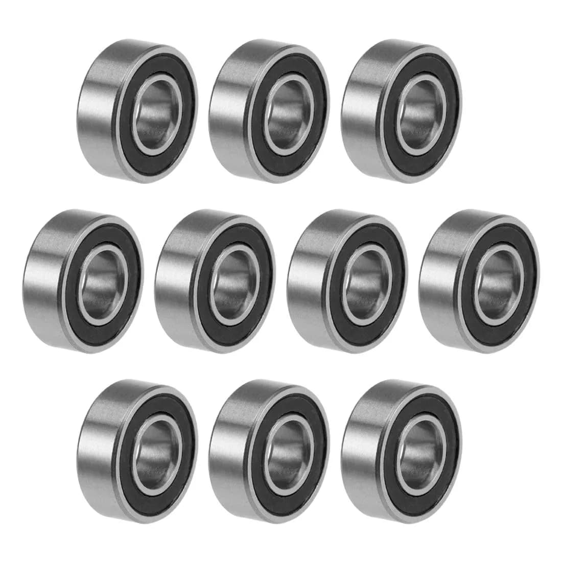 uxcell MR115-2RS Deep Groove Ball Bearings 5mm Inner Dia x 11mm OD x 4mm Bore, Double Sealed, Chrome Steel Z2, Pack of 10 - main product image