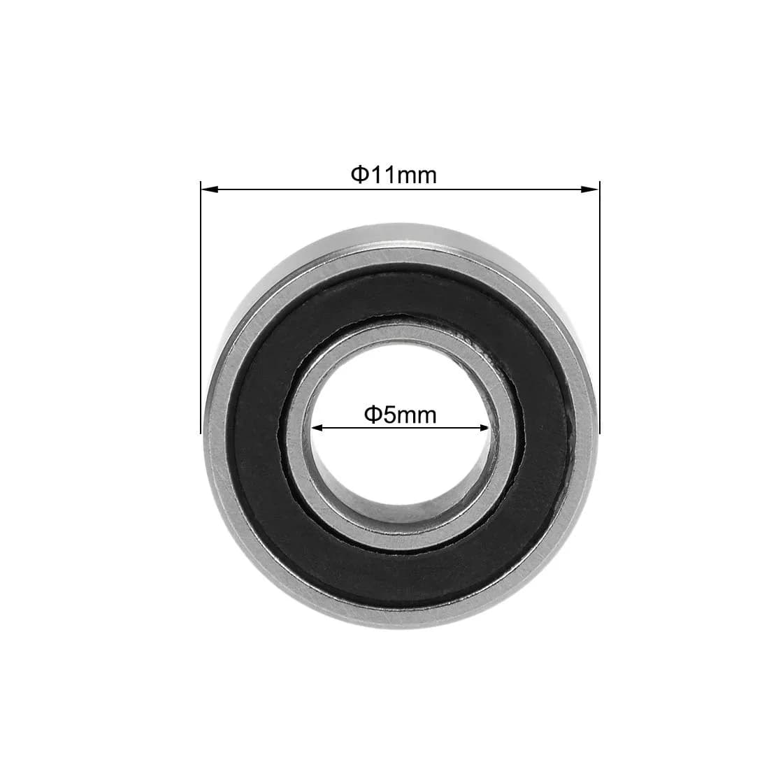 uxcell MR115-2RS Deep Groove Ball Bearings 5mm Inner Dia x 11mm OD x 4mm Bore, Double Sealed, Chrome Steel Z2, Pack of 10 - view 4
