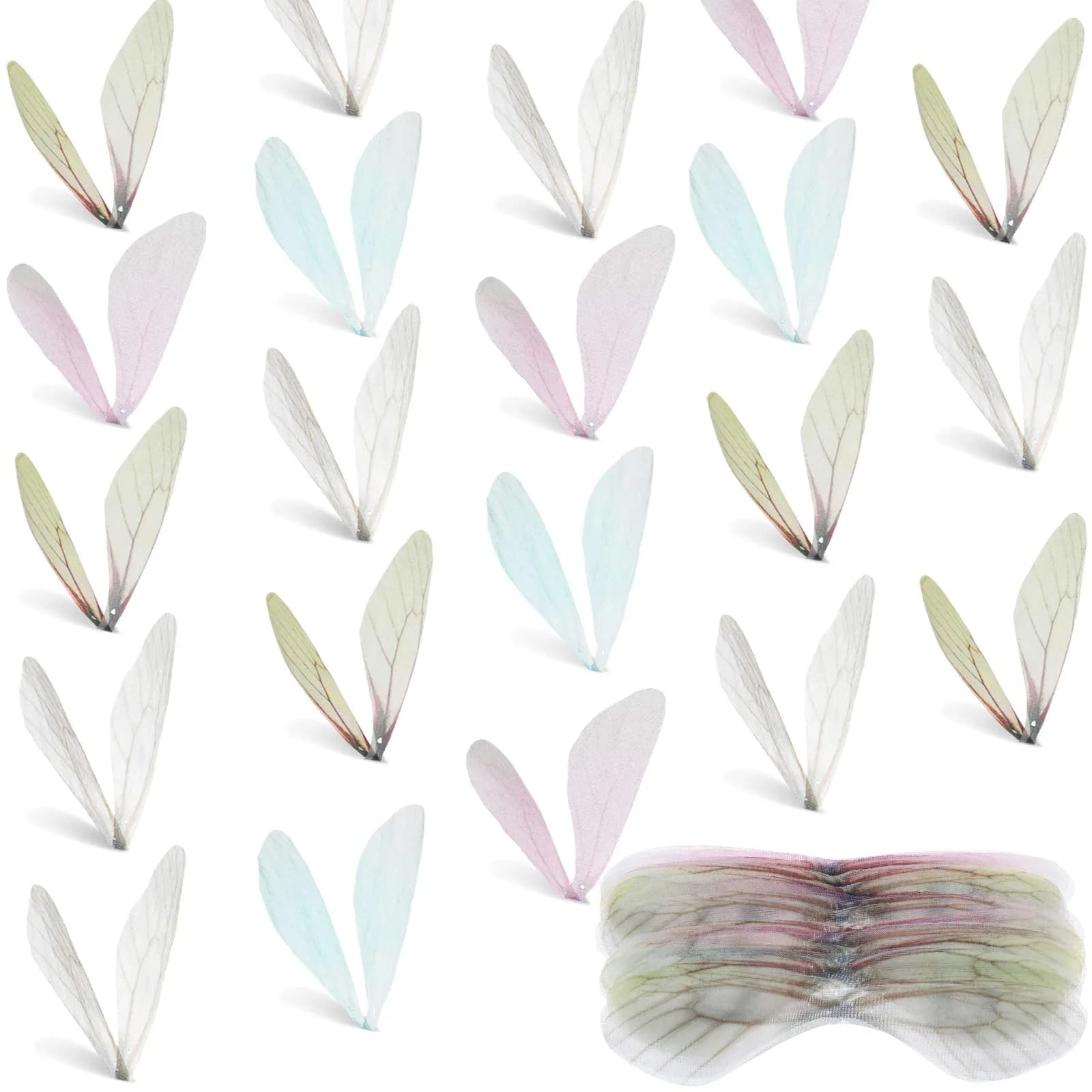 WILLBOND Dragonfly Charms 100 Pairs | Realistic Butterfly Jewelry DIY Accessories — Purple,White