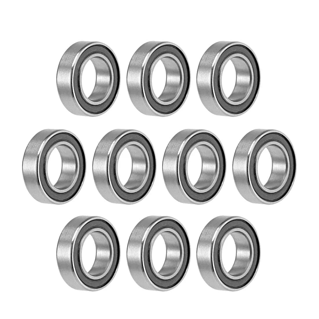 uxcell MR148-2RS Deep Groove Ball Bearings 8mm Inner Dia 14mm OD 4mm Bore Double Sealed Chrome Steel Z2 10pcs | Radial Ball Bearings for General Use - main product image