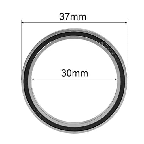 uxcell 6706-2RS Deep Groove Ball Bearings 30mm x 37mm x 4mm Double Sealed Chrome Steel (2 Pcs) | Industrial Grade Precision thumbnail 4