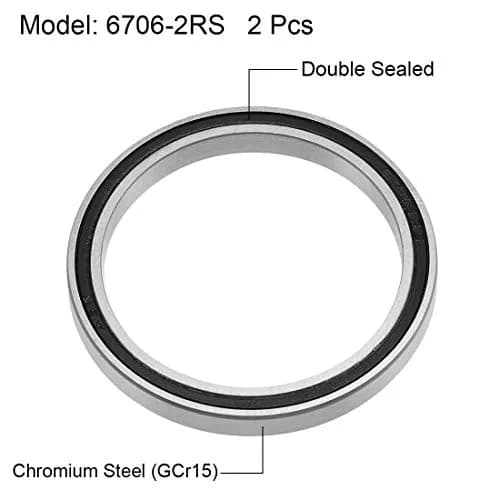 uxcell 6706-2RS Deep Groove Ball Bearings 30mm x 37mm x 4mm Double Sealed Chrome Steel (2 Pcs) | Industrial Grade Precision thumbnail 2