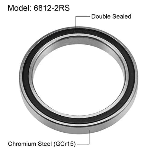 uxcell 6812-2RS Double Sealed Deep Groove Ball Bearings 60mm x 78mm x 10mm Chrome Steel | Radial Ball Bearing for Industrial Use thumbnail 2