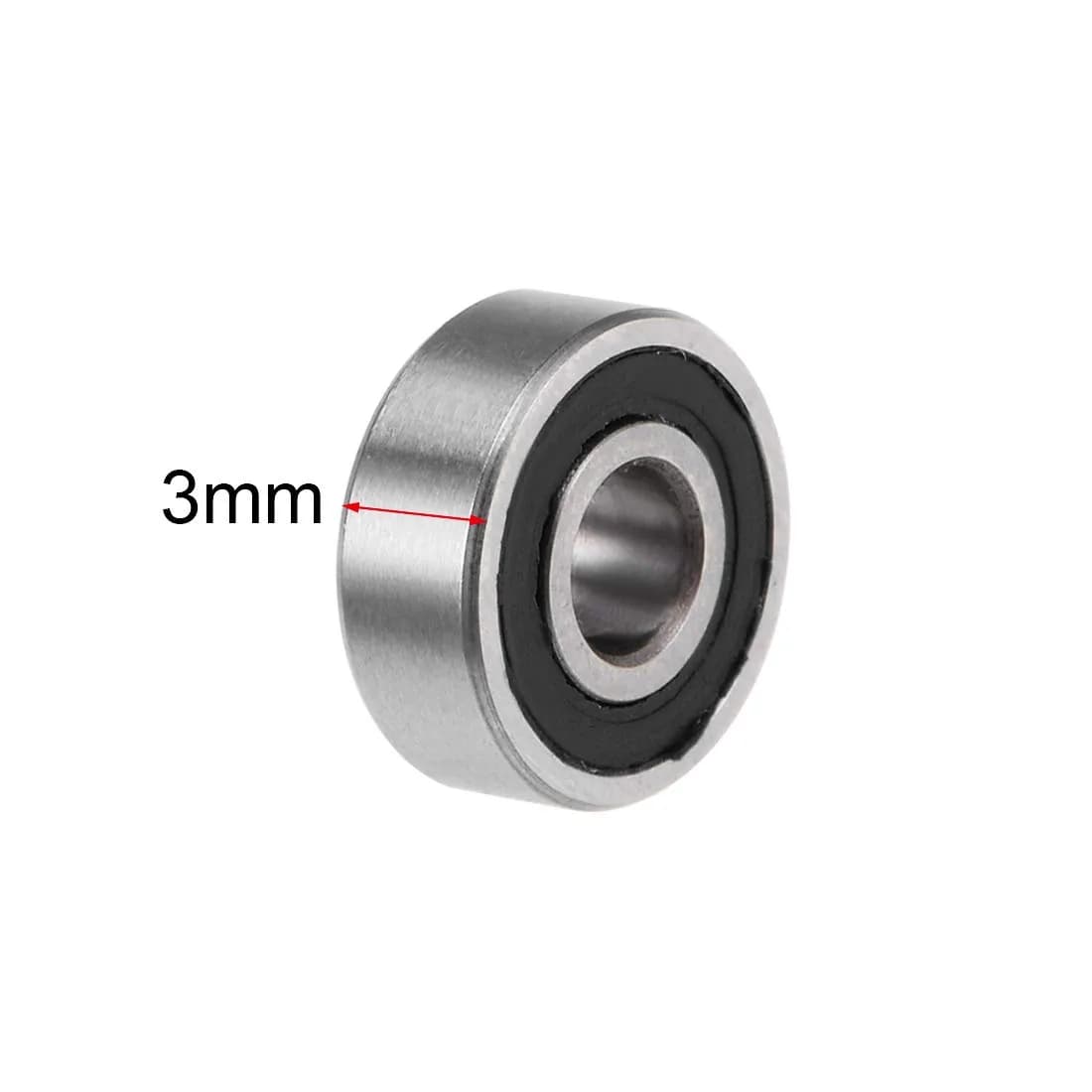 uxcell MR83-2RS 3mm x 8mm x 3mm Double Sealed Chrome Steel Deep Groove Ball Bearings (10pcs) - view 3
