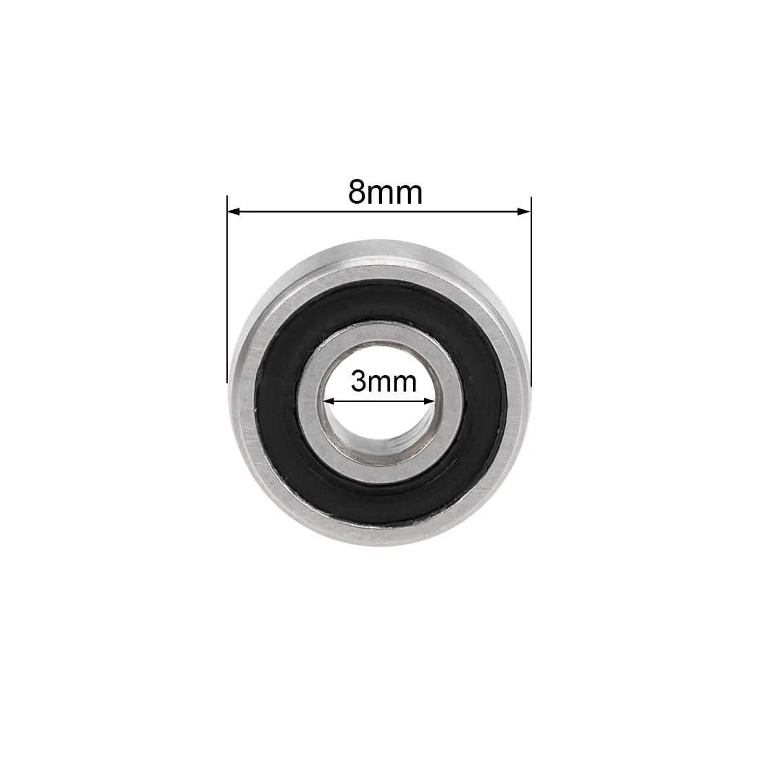 uxcell MR83-2RS 3mm x 8mm x 3mm Double Sealed Chrome Steel Deep Groove Ball Bearings (10pcs) - view 4