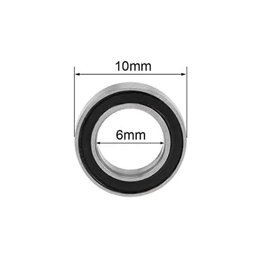 uxcell MR106-2RS 6mmx10mmx3mm Deep Groove Ball Bearings, Double Sealed Chrome Steel Z2 thumbnail 4