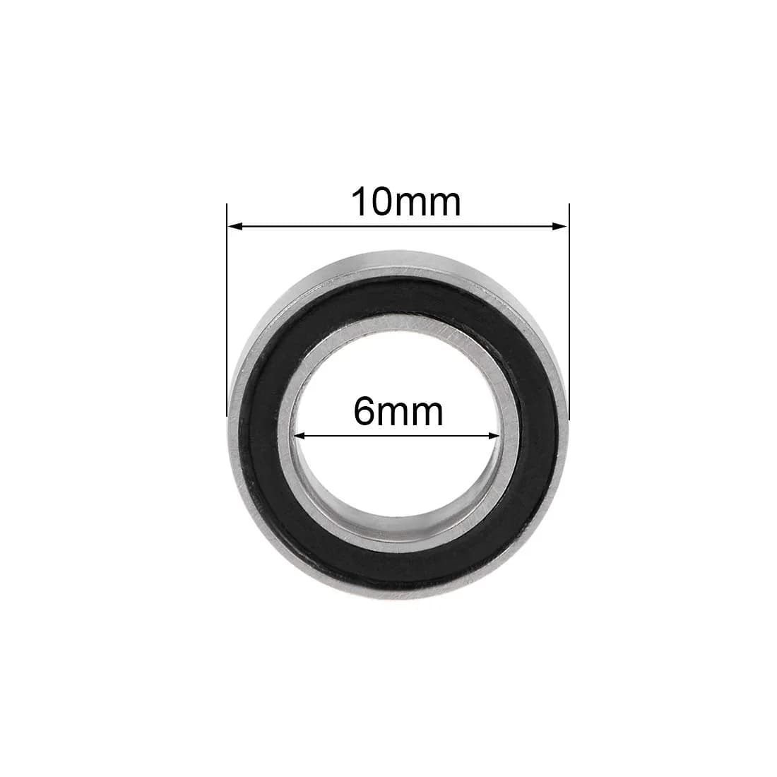 uxcell MR106-2RS 6mmx10mmx3mm Deep Groove Ball Bearings, Double Sealed Chrome Steel Z2 - view 4