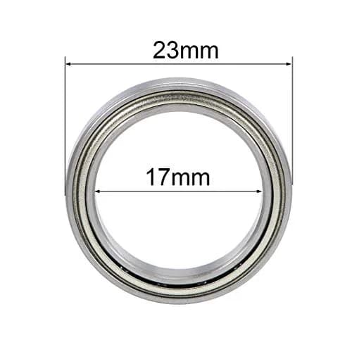 uxcell 6703ZZ Deep Groove Ball Bearings 17mm x 23mm x 4mm Double Shielded Chrome Steel 2 Pcs thumbnail 4