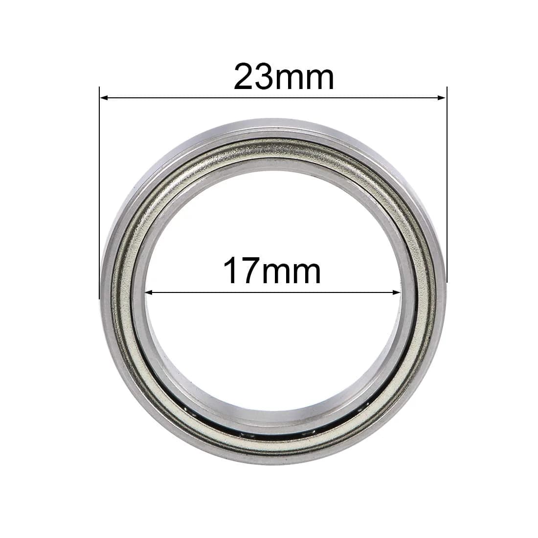 uxcell 6703ZZ Deep Groove Ball Bearings 17mm x 23mm x 4mm Double Shielded Chrome Steel 2 Pcs - view 4