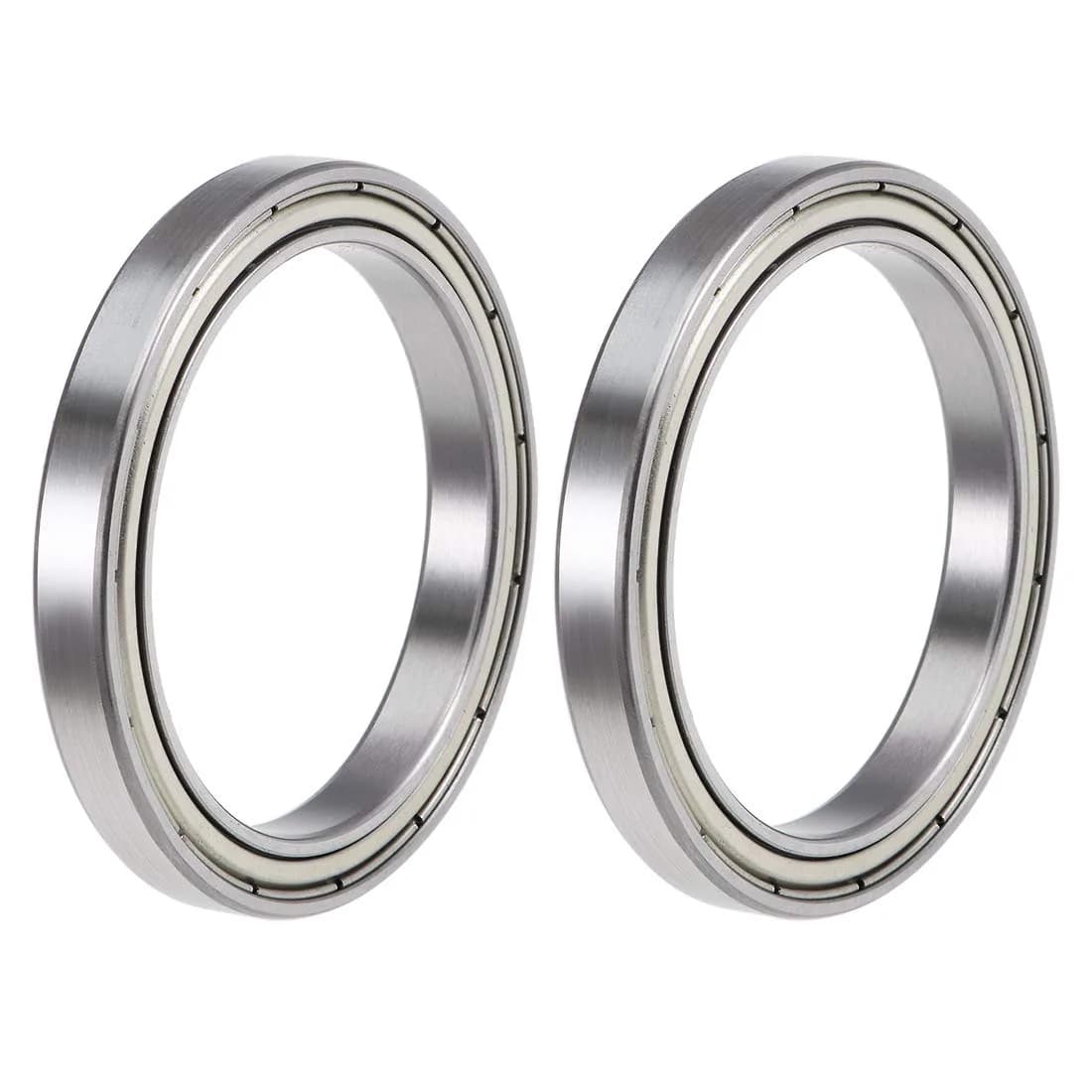 uxcell 6809ZZ Deep Groove Ball Bearings 45mm x 58mm x 7mm Double Shielded Chrome Steel (2 Pcs) - main product image