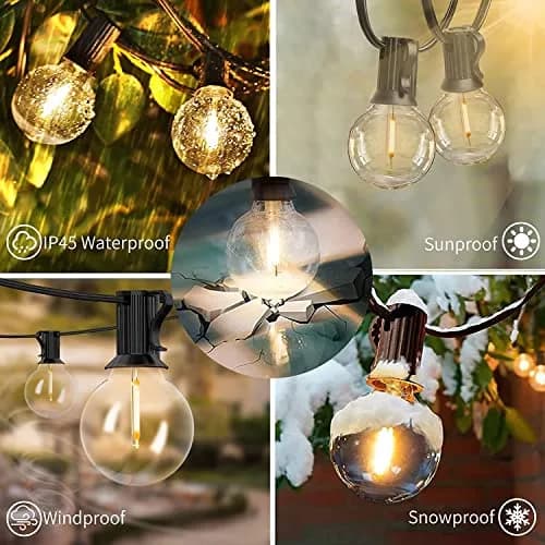 Svater Outdoor String Lights Waterproof 100 FT | Shatterproof LED Globe Bulbs for Patio & Garden thumbnail 4