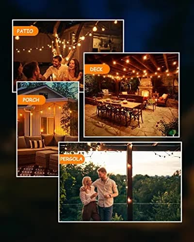 Svater Outdoor String Lights Waterproof 100 FT | Shatterproof LED Globe Bulbs for Patio & Garden thumbnail 6