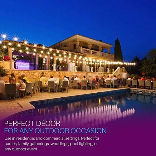 Svater Outdoor String Lights Waterproof 100 FT | Shatterproof LED Globe Bulbs for Patio & Garden thumbnail 8