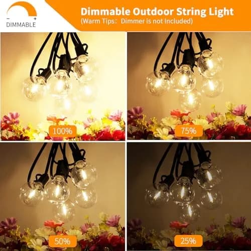Svater Outdoor String Lights Waterproof 100 FT | Shatterproof LED Globe Bulbs for Patio & Garden thumbnail 3