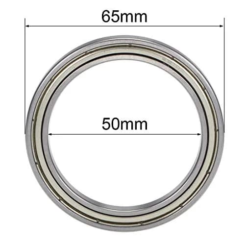 uxcell 6810ZZ Deep Groove Ball Bearings 50mm ID x 65mm OD x 7mm Bore Double Shielded Chrome Steel (2-Pack) thumbnail 4