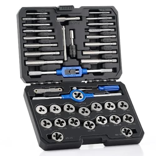 Orion Motor Tech SAE Tap and Die Set 40 pc | Thread Repair & Cutting Kit with Wrenches for Power & Hand Tools thumbnail 1