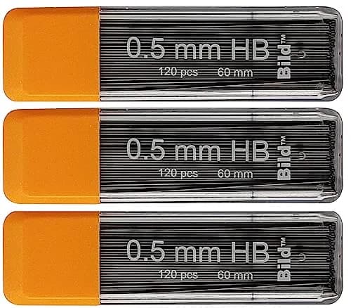 Bild Premium Mechanical Pencil Lead Refills (HB, 0.5 mm) | Smooth Dark Line, Break-Resistant (70-120 chars) thumbnail 5