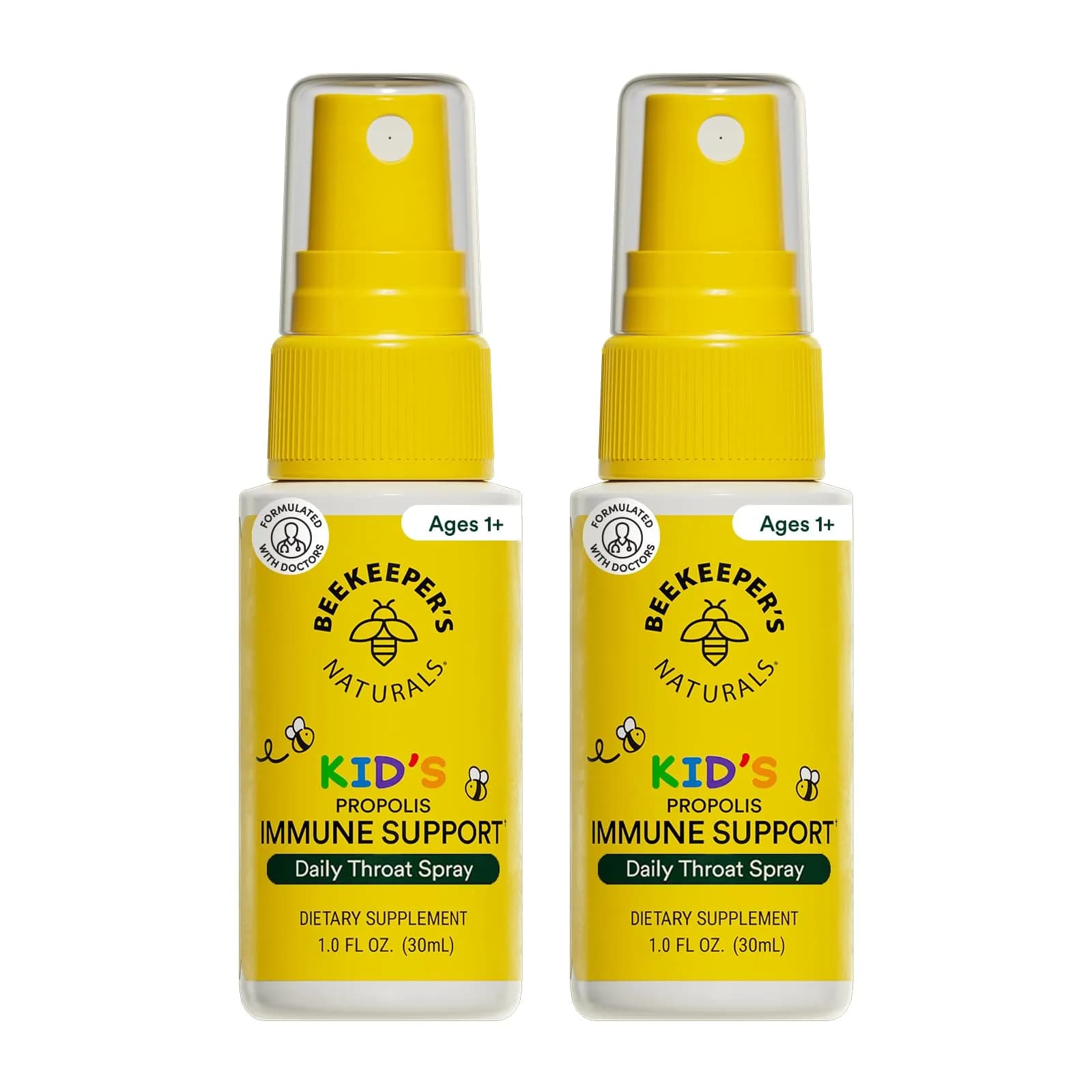 Beekeeper's Naturals Kids Propolis Immune Support Throat Spray 2 Fl Oz (Pack of 2) | Natural Immune Support & Sore Throat Relief - main product image