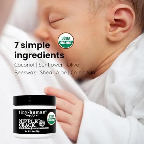 Tiny Human Supply Co Nipple Crack USDA Organic Balm 3.6 oz (1.8 oz x 2) | Soothes & Protects Nipples thumbnail 6